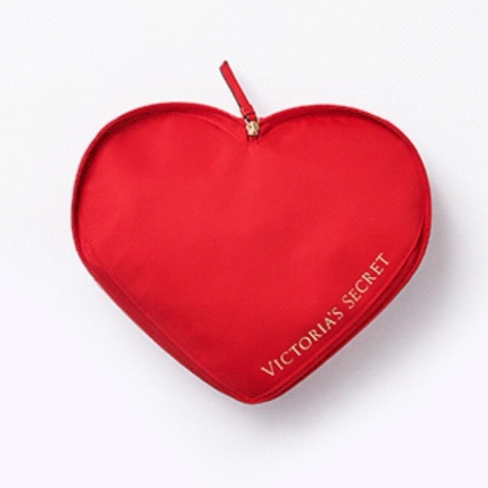 Victoria Secret Red Heart Tote Packable Travel Bag Valentine Nylon OS - Picture 3 of 7